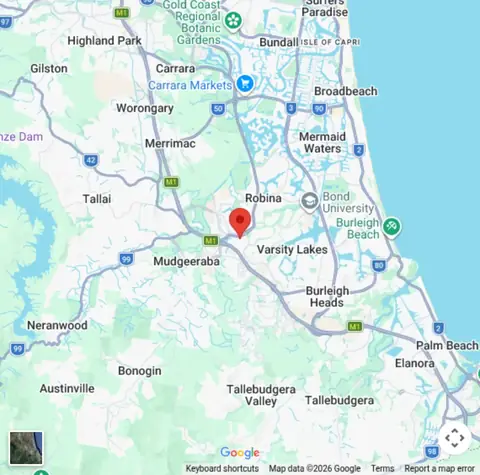 Map of Safepack Removals in Robina, Gold Coast